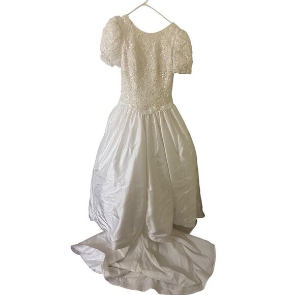 Vintage Min Cheri Women's Embellished Beaded Wedding Dress - Small